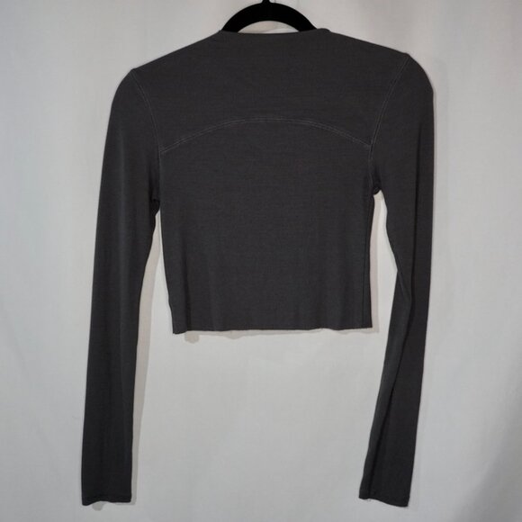 Joah Brown Contrast Stitch Long Sleeve - Size S/M - Color: Smoke Rib - Picture 2 of 12